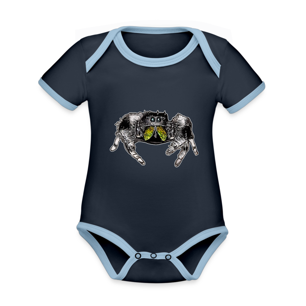 Baby Kontrastbody kurz Phidippus regius Rastafari male - Navy/Himmelblau