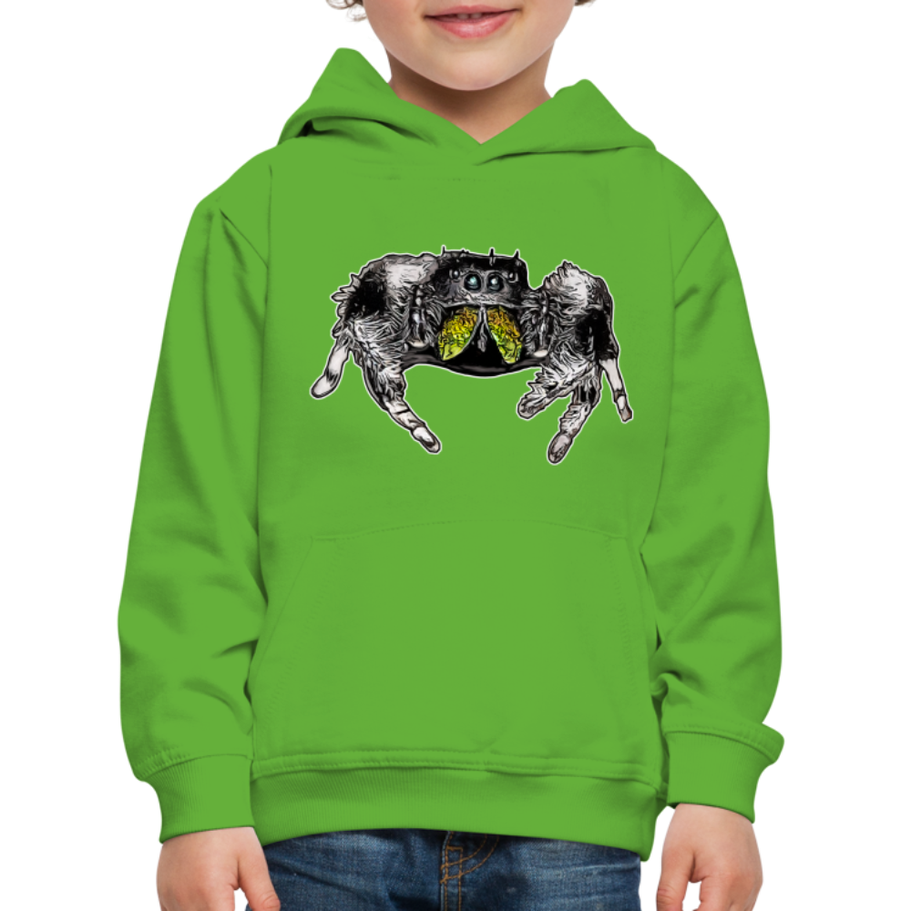 Kinder Hoodie Phidippus regius Rastafari male - Hellgrün