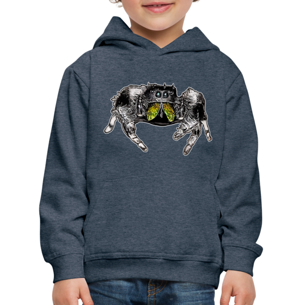 Kinder Hoodie Phidippus regius Rastafari male - Jeansblau