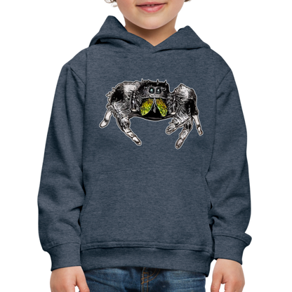 Kinder Hoodie Phidippus regius Rastafari male - Jeansblau