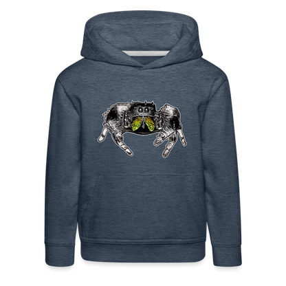 Kinder Hoodie Phidippus regius Rastafari male - Jeansblau