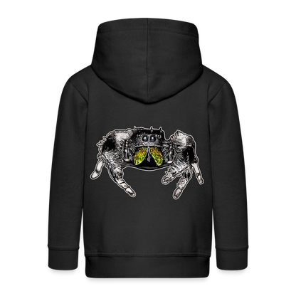 Kinder/ Teenager Zip-Hoodie Phidippus regius Rastafari male - Schwarz