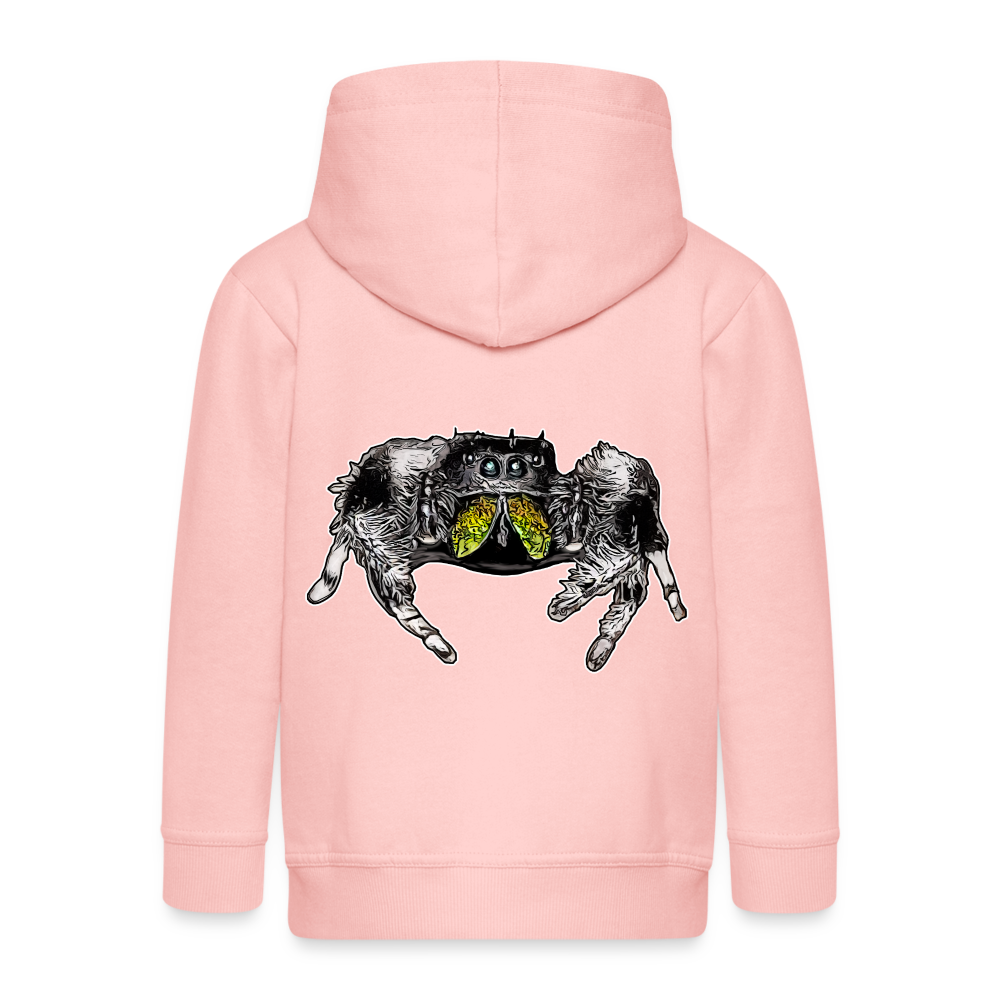 Kinder/ Teenager Zip-Hoodie Phidippus regius Rastafari male - Kristallrosa