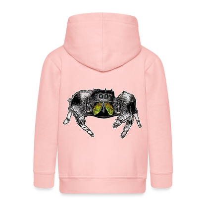 Kinder/ Teenager Zip-Hoodie Phidippus regius Rastafari male - Kristallrosa