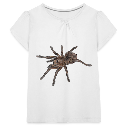 Mädchen-T-Shirt mit Raffungen Theraphosa stirmi juvenile - weiß