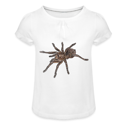 Mädchen-T-Shirt mit Raffungen Theraphosa stirmi juvenile - weiß