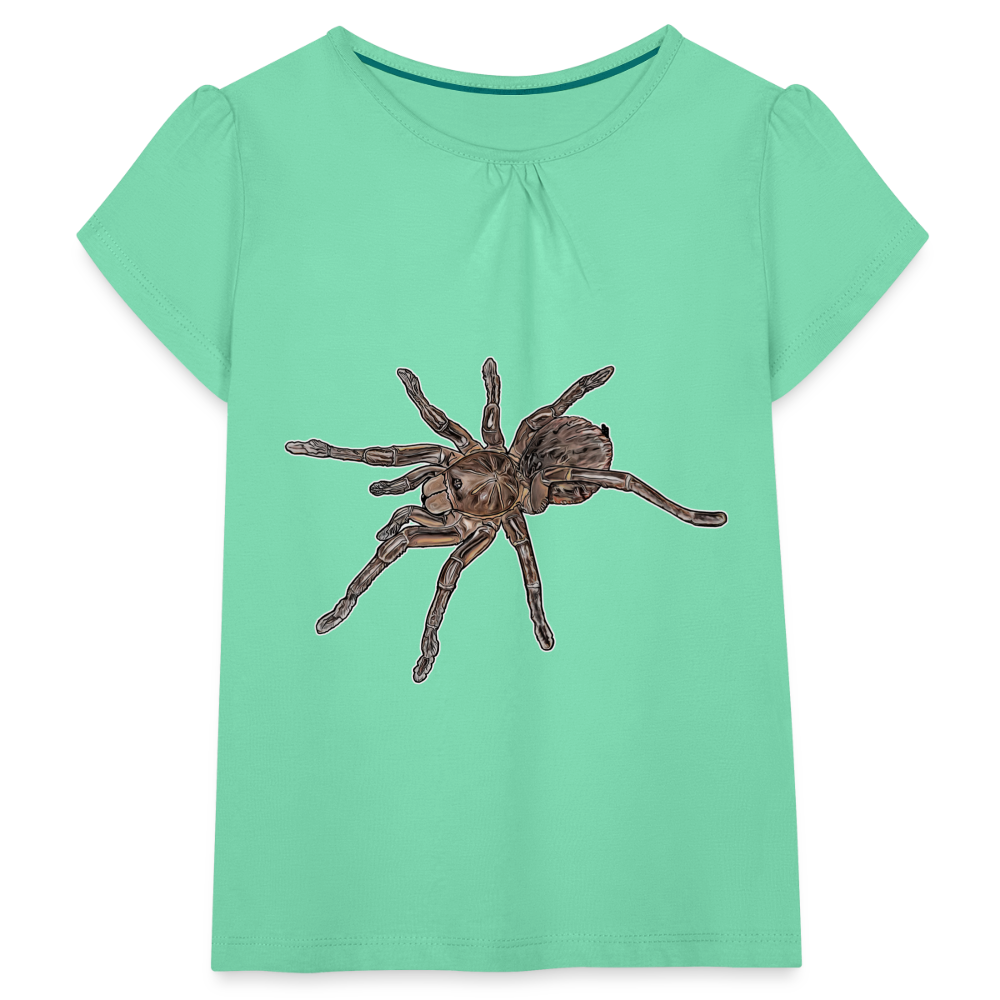 Mädchen-T-Shirt mit Raffungen Theraphosa stirmi juvenile - Mintgrün