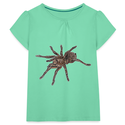 Mädchen-T-Shirt mit Raffungen Theraphosa stirmi juvenile - Mintgrün