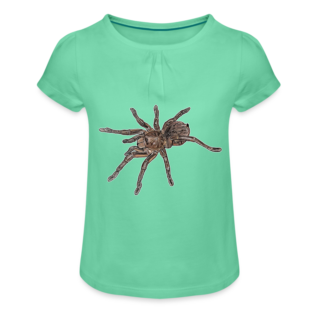 Mädchen-T-Shirt mit Raffungen Theraphosa stirmi juvenile - Mintgrün