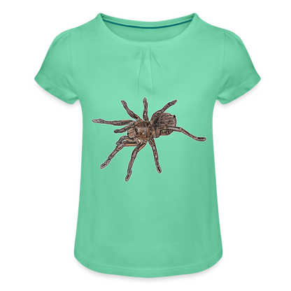 Mädchen-T-Shirt mit Raffungen Theraphosa stirmi juvenile - Mintgrün