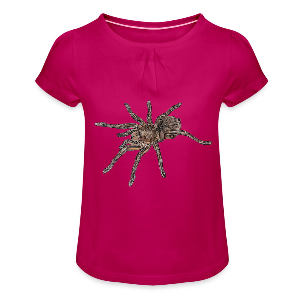 Mädchen-T-Shirt mit Raffungen Theraphosa stirmi juvenile - Fuchsia