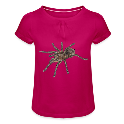 Mädchen-T-Shirt mit Raffungen Theraphosa stirmi juvenile - Fuchsia