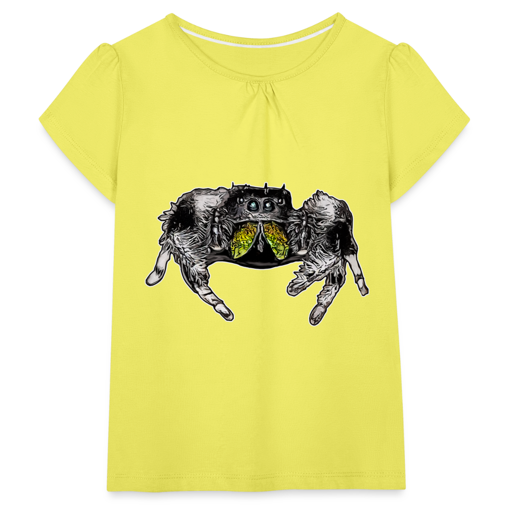 Mädchen-T-Shirt mit Raffungen Phidippus regius Rastafari male - Gelb