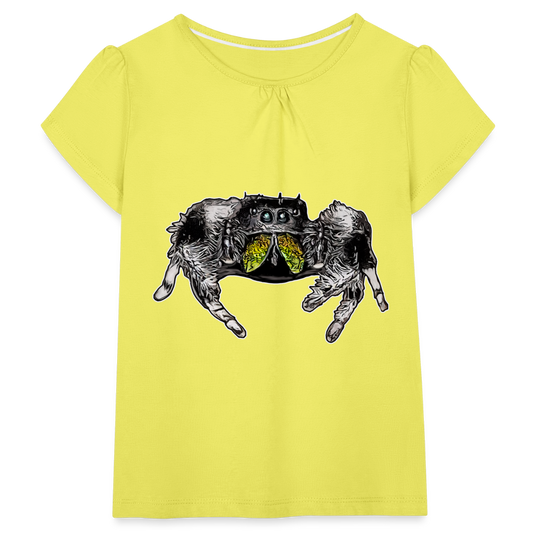 Mädchen-T-Shirt mit Raffungen Phidippus regius Rastafari male - Gelb