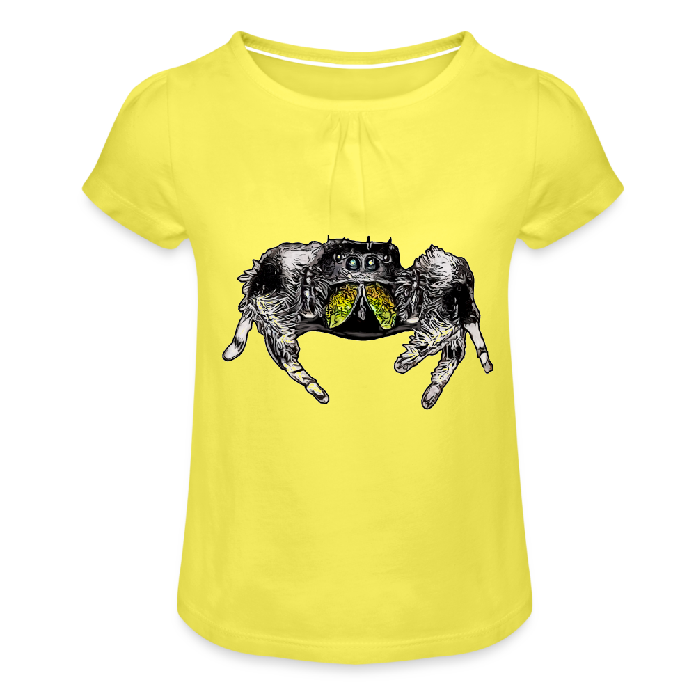 Mädchen-T-Shirt mit Raffungen Phidippus regius Rastafari male - Gelb