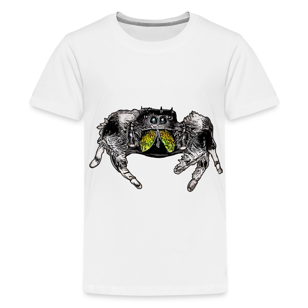 Teenager Basic T-Shirt Phidippus regius Rastafari male - weiß