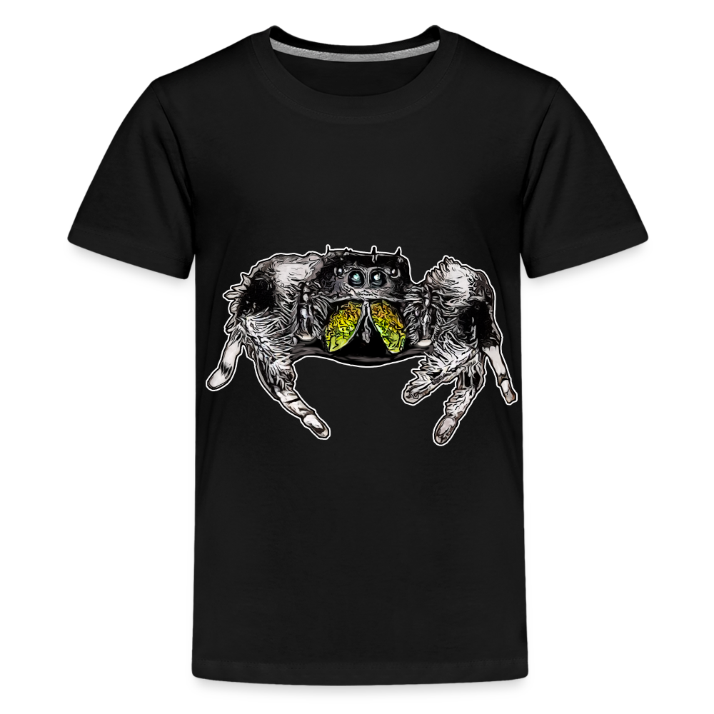 Teenager Basic T-Shirt Phidippus regius Rastafari male - Schwarz