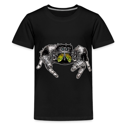 Teenager Basic T-Shirt Phidippus regius Rastafari male - Schwarz