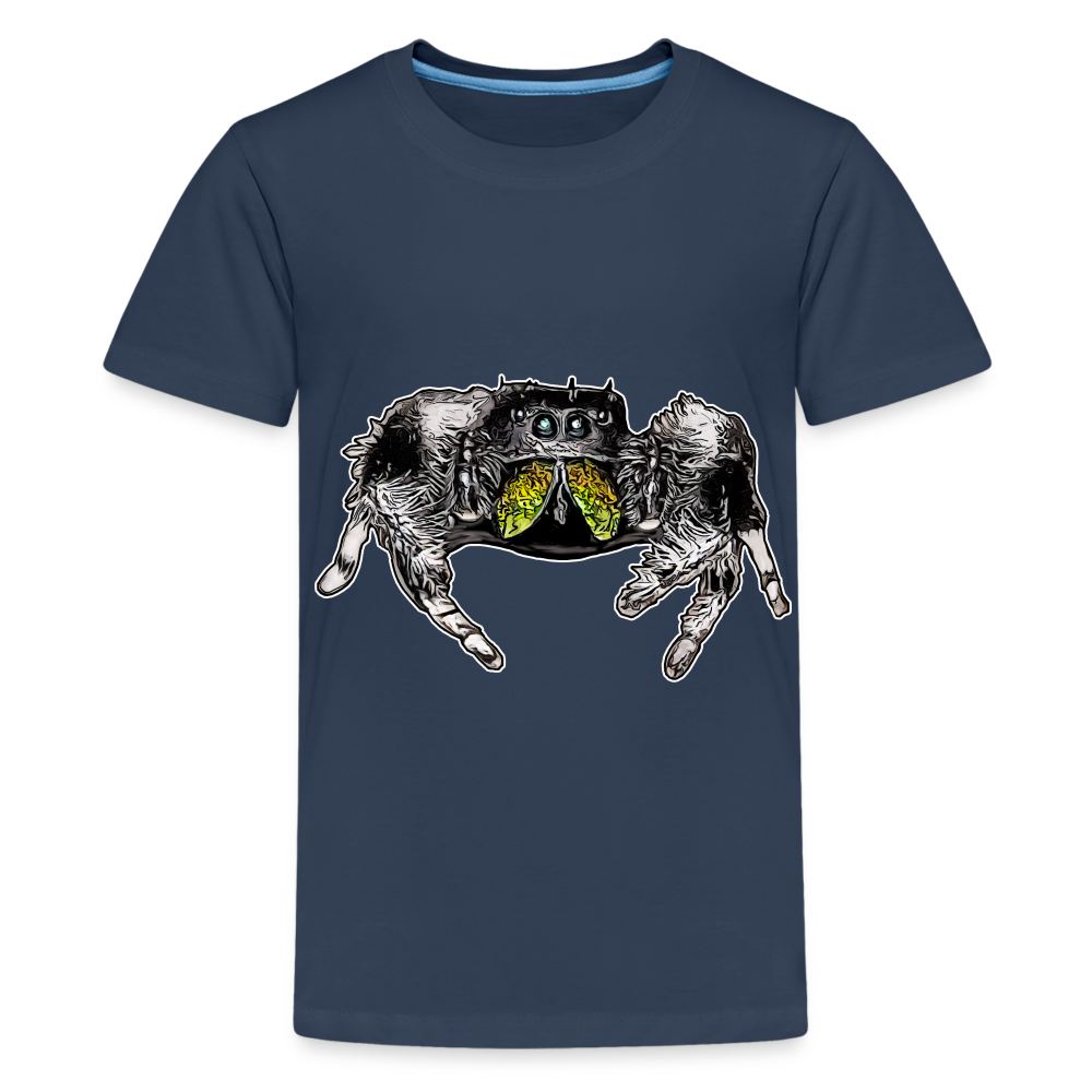 Teenager Basic T-Shirt Phidippus regius Rastafari male - Navy