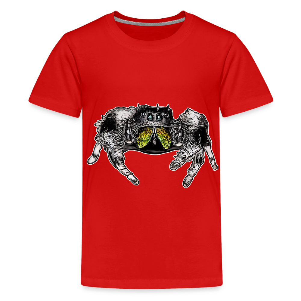 Teenager Basic T-Shirt Phidippus regius Rastafari male - Rot