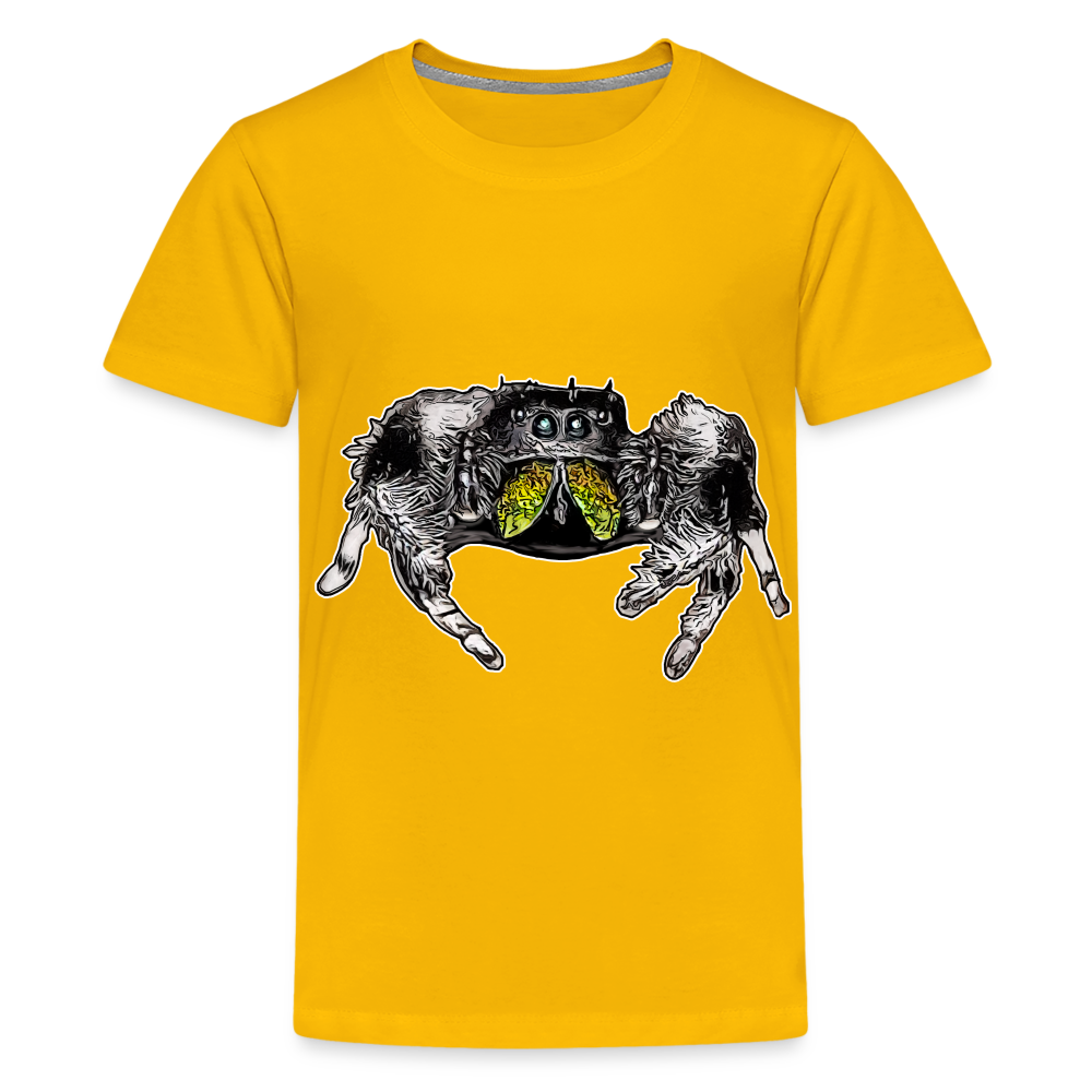 Teenager Basic T-Shirt Phidippus regius Rastafari male - Sonnengelb