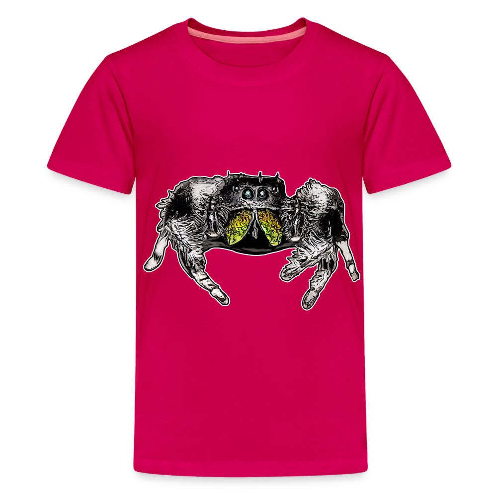 Teenager Basic T-Shirt Phidippus regius Rastafari male - dunkles Pink