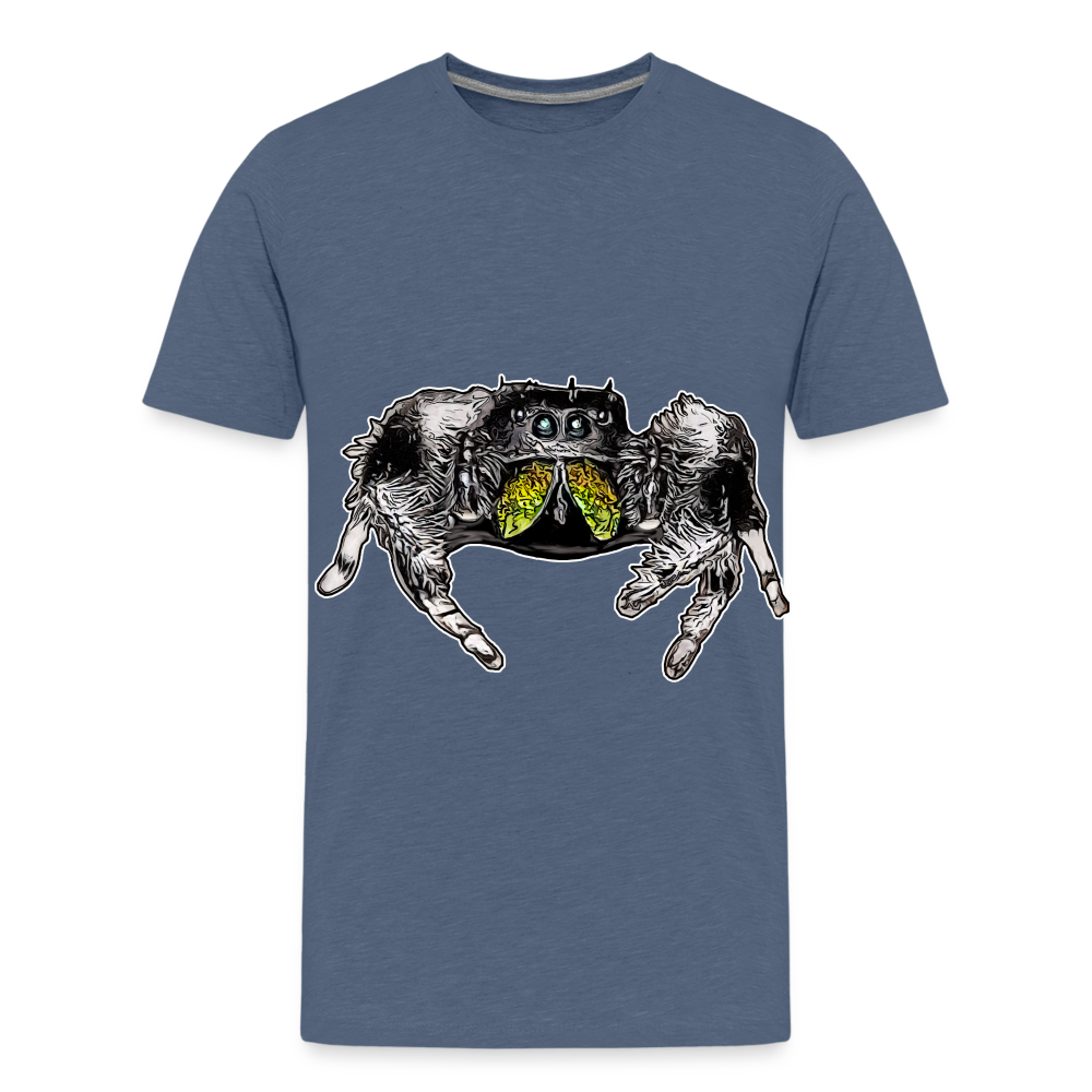 Teenager Basic T-Shirt Phidippus regius Rastafari male - Blau meliert