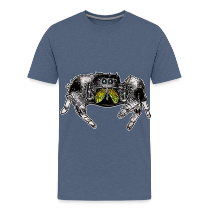 Teenager Basic T-Shirt Phidippus regius Rastafari male - Blau meliert