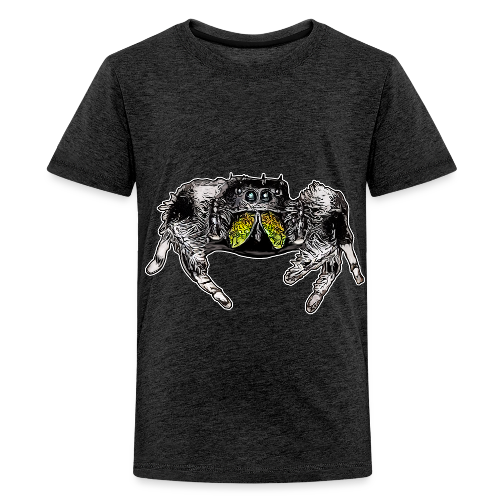 Teenager Basic T-Shirt Phidippus regius Rastafari male - Anthrazit