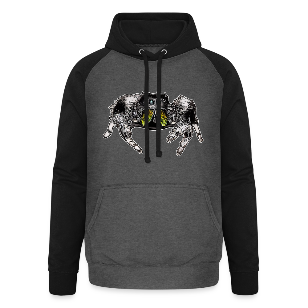 Unisex Baseball Hoodie Phidippus regius Rastafari male - Graphit/Schwarz