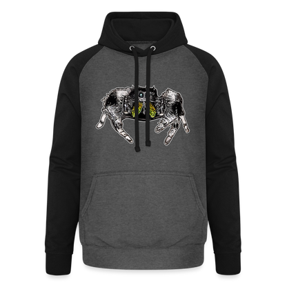 Unisex Baseball Hoodie Phidippus regius Rastafari male - Graphit/Schwarz