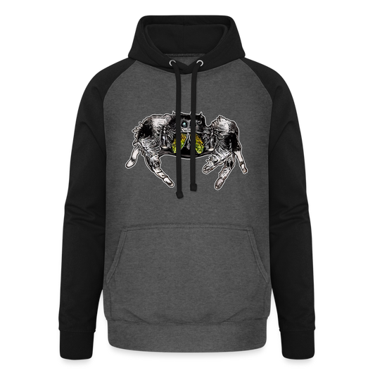 Unisex Baseball Hoodie Phidippus regius Rastafari male - Graphit/Schwarz