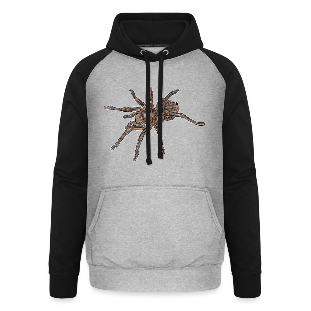 Unisex Baseball Hoodie Theraphosa stirmi juvenile - Grau meliert/Schwarz