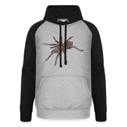 Unisex Baseball Hoodie Theraphosa stirmi juvenile - Grau meliert/Schwarz
