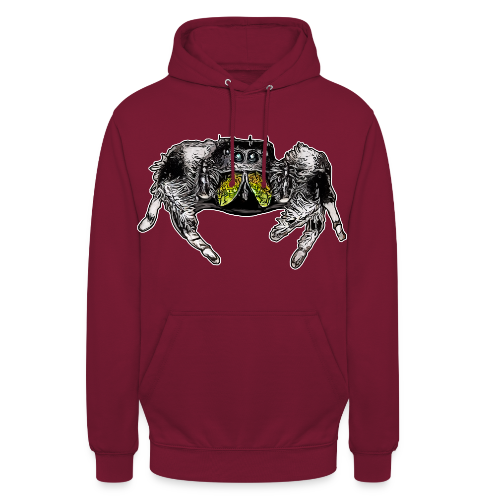 Unisex Hoodie Phidippus regius Rastafari male - Bordeaux