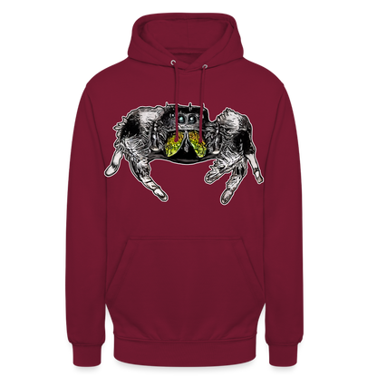 Unisex Hoodie Phidippus regius Rastafari male - Bordeaux