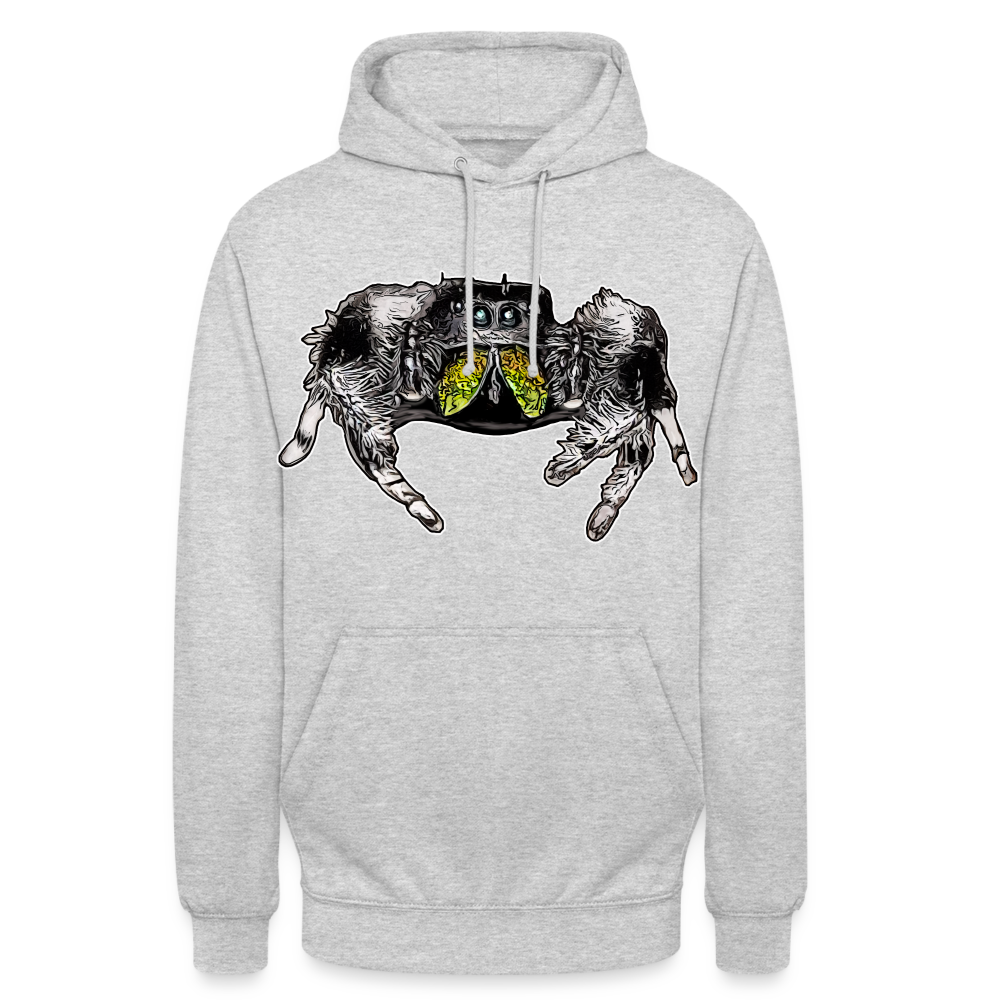 Unisex Hoodie Phidippus regius Rastafari male - Hellgrau meliert