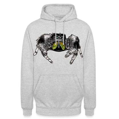 Unisex Hoodie Phidippus regius Rastafari male - Hellgrau meliert