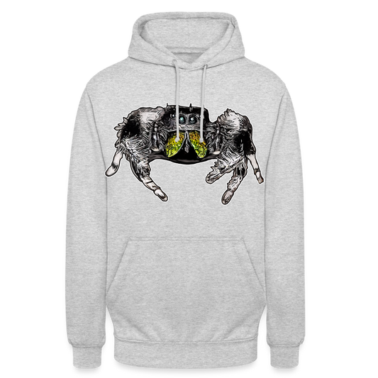 Unisex Hoodie Phidippus regius Rastafari male - Hellgrau meliert