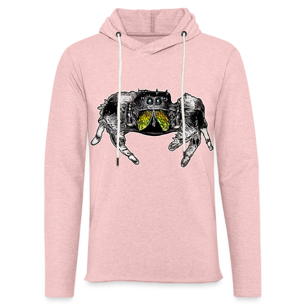 Unisex Kapuzensweatshirt Phidippus regius Rastafari male - Rosa-Creme meliert