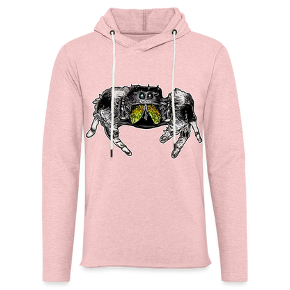 Unisex Kapuzensweatshirt Phidippus regius Rastafari male - Rosa-Creme meliert