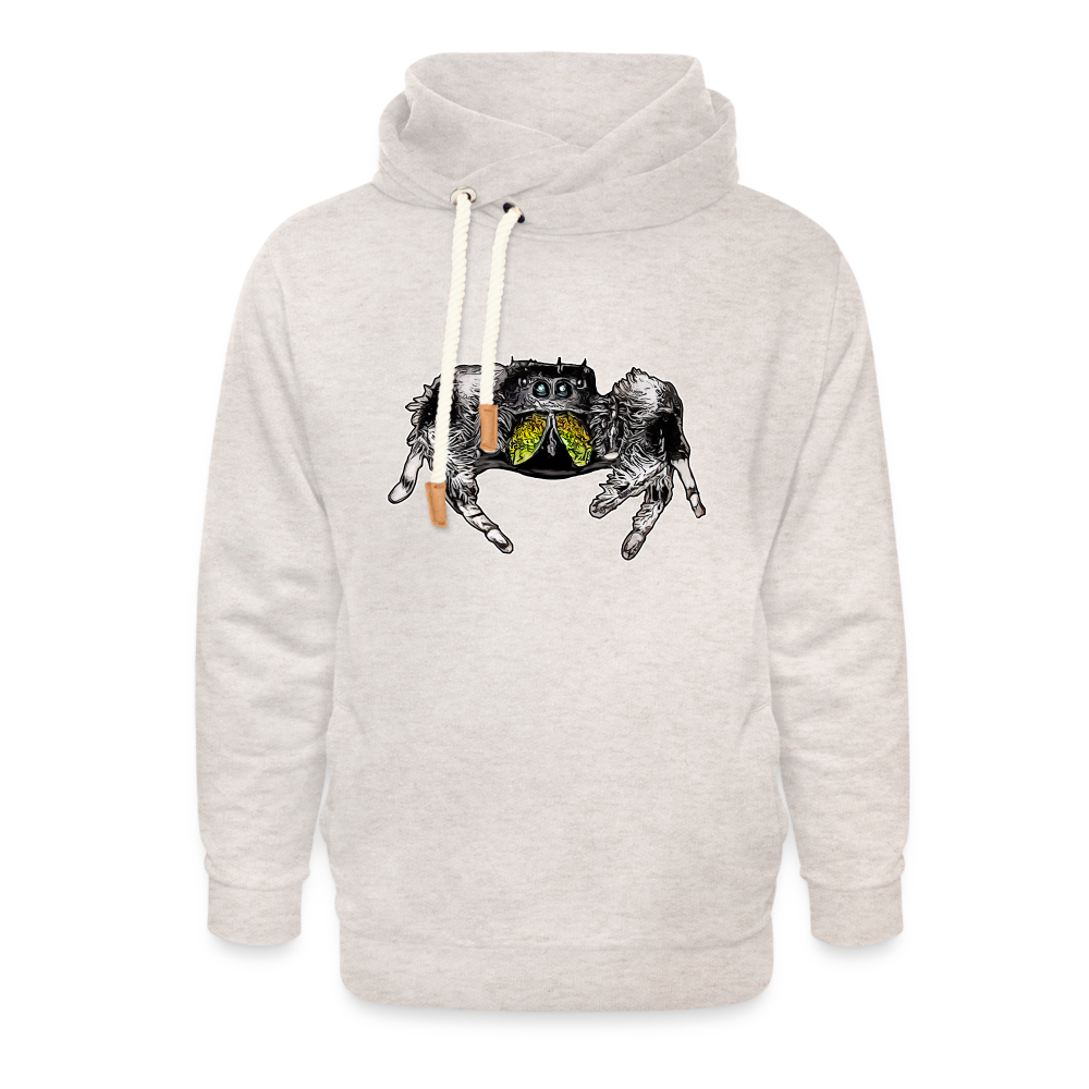 Unisex Schalkragen Hoodie Phidippus regius Rastafari male - Beige meliert