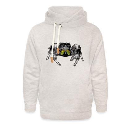 Unisex Schalkragen Hoodie Phidippus regius Rastafari male - Beige meliert