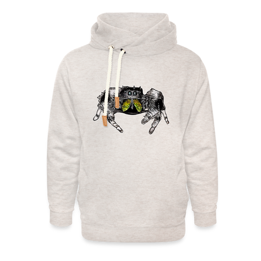 Unisex Schalkragen Hoodie Phidippus regius Rastafari male - Beige meliert