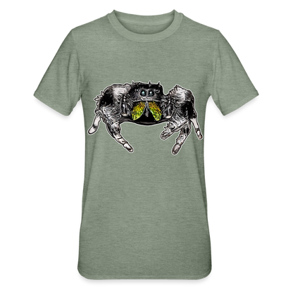 Unisex T-Shirt Phidippus regius Rastafari male - Militärgrün meliert