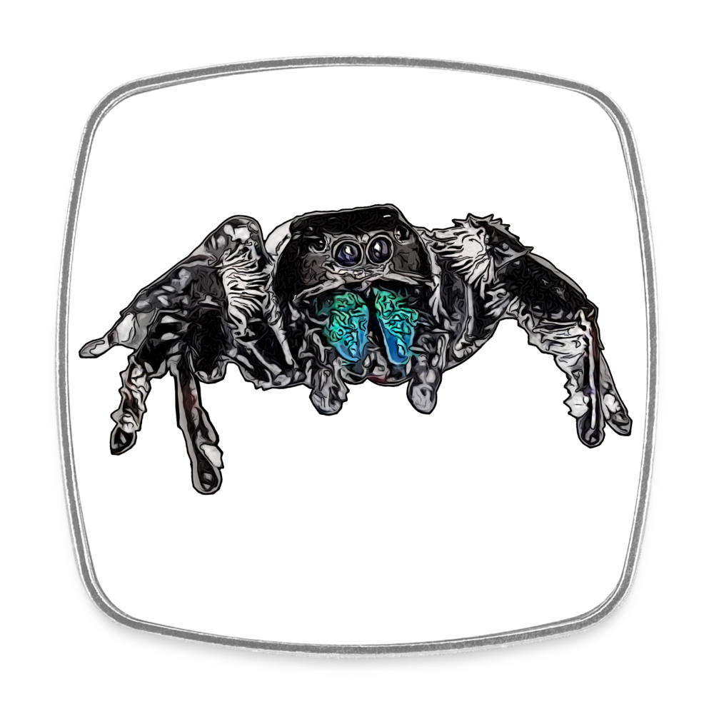 Kühlschrankmagnet eckig Phidippus regius Everglades male - weiß