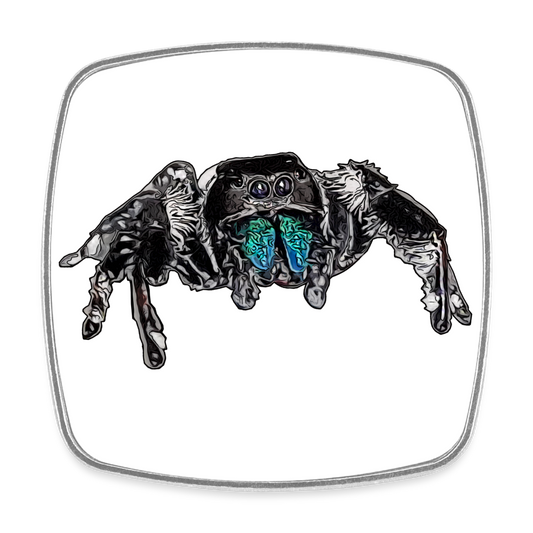 Kühlschrankmagnet eckig Phidippus regius Everglades male - weiß