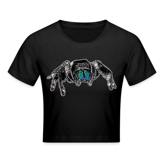 Crop T-Shirt Phidippus regius Everglades male - Schwarz