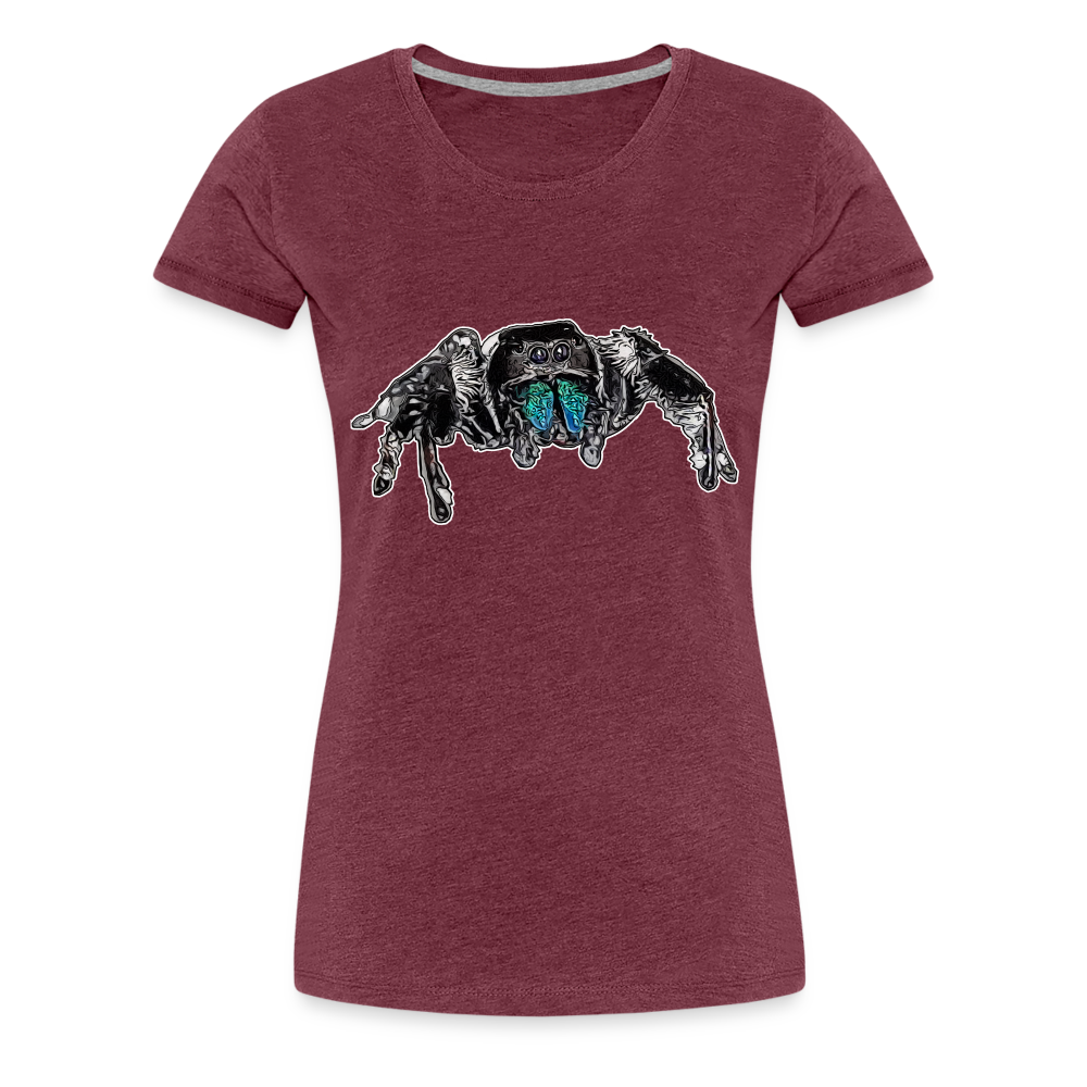 Frauen Basic T-Shirt Phidippus regius Everglades male - Bordeauxrot meliert