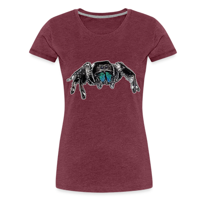 Frauen Basic T-Shirt Phidippus regius Everglades male - Bordeauxrot meliert